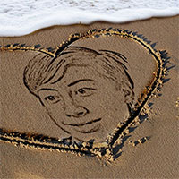 Photo effect - Heart on the sand