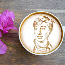 Photo effect - Printing photo on cappuccino
