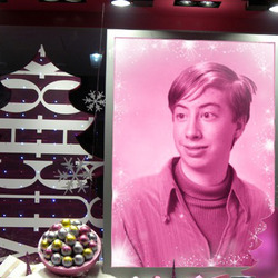 Photo effect - Showcase decorated for Christmas