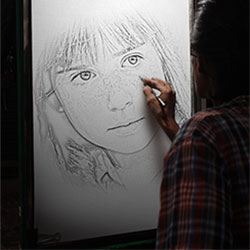 Photo effect - Drawing in the night