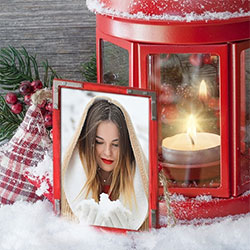 Photo effect - Frame near Christmas candle