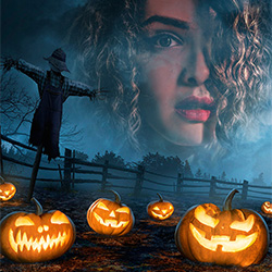 Photo effect - Halloween spooky pumpkins
