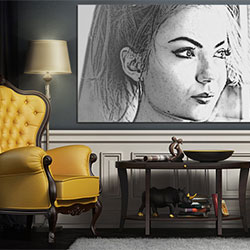 Photo effect - Picture on the wall of the living room
