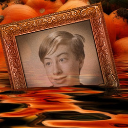 Photo effect - Sinking among Halloween pumpkins