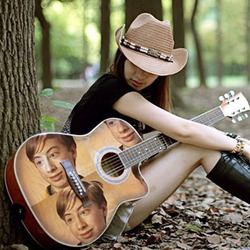 Photo effect - Romantic girl with a guitar