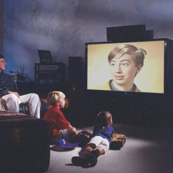 Photo effect - Family is watching TV