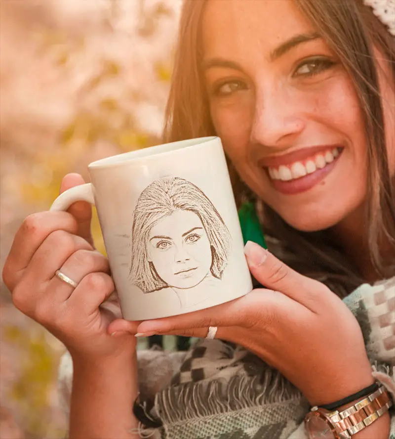 Photo effect - Beautiful woman with a cup