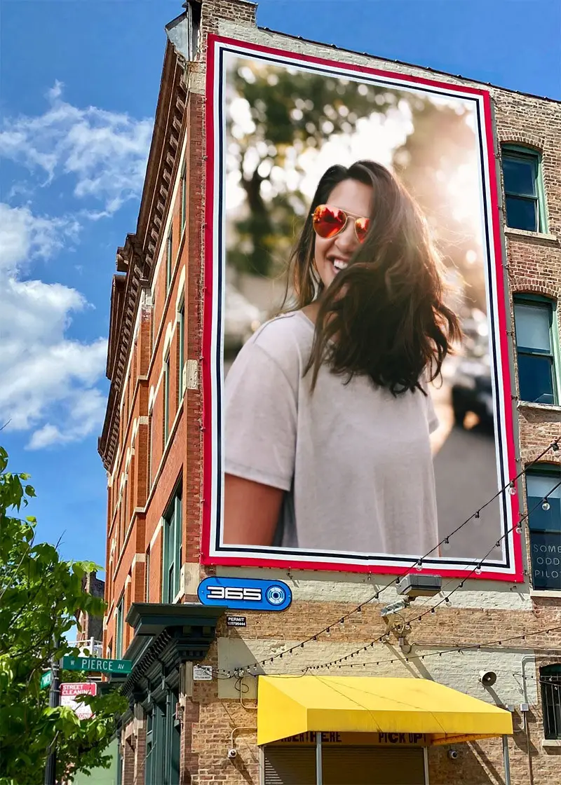 Photo effect - Billboard in front of blue sky
