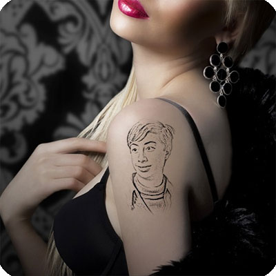 Photo effect - Tattoo of the charming girl