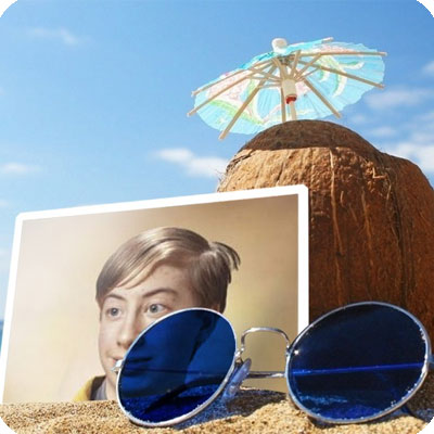 Photo effect - Coconut and sunglasses