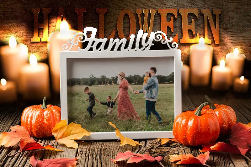 Photo effect - Halloween. Family photo