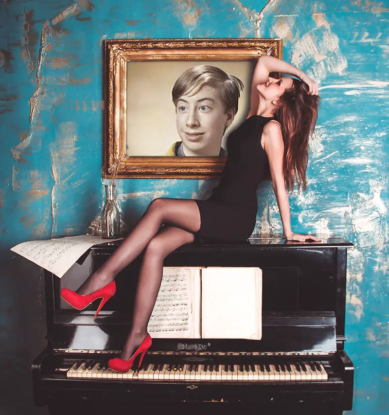 Photo effect - Lady on the piano