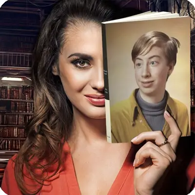 Photo effect - Hidden smile of the lovely librarian