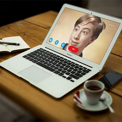 Photo effect - MacBook Air. Video call