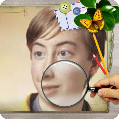 Photo effect - Enlarged with a magnifying glass