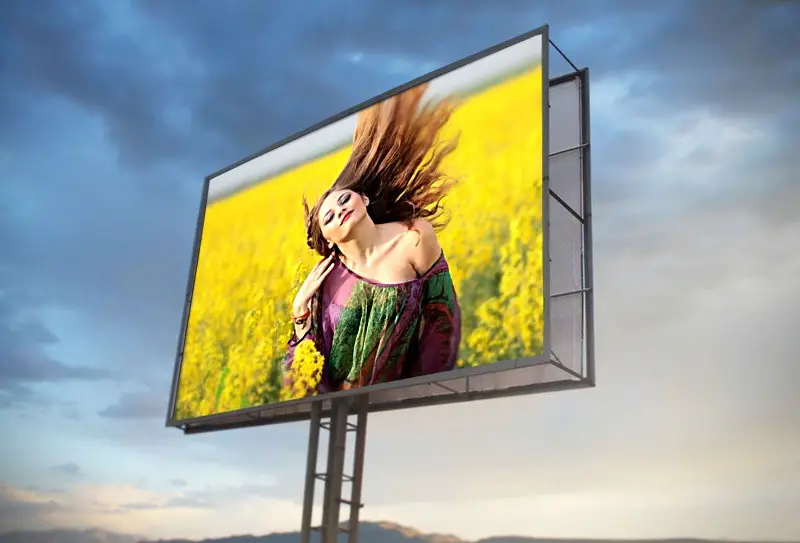 Photo effect - On the billboard against the evening sky