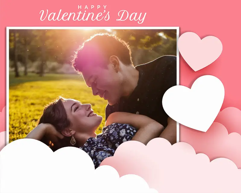 Photo effect - Papercut style Valentines Day card
