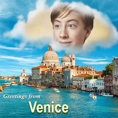 Photo effect - Postcard. Greetings from Venice